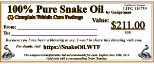 Snake Oil Gift Card image