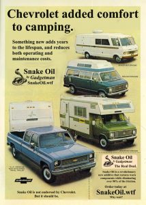 Living in an old camper is something many people have decided to make their way of life. Snake Oil by Gadgetman keeps their drive train alive much longer!