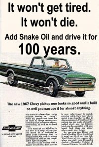 There's nothing in the world to add a longer life to old vehicles like Snake Oil by Gadgetman!
